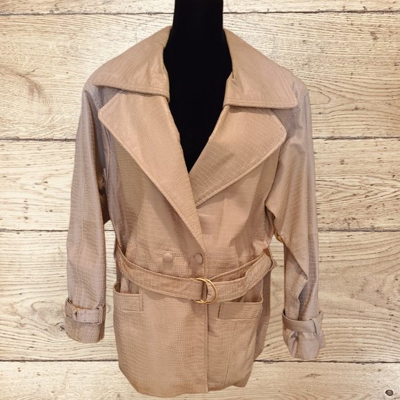 Vanna White Cream Leather Jacket with belt Small - Picture 1 of 8